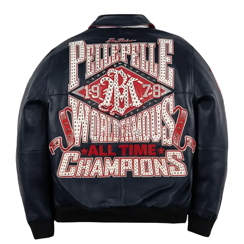 Pelle Pelle 1978 Champion Navy Leather Jacket - Image 2