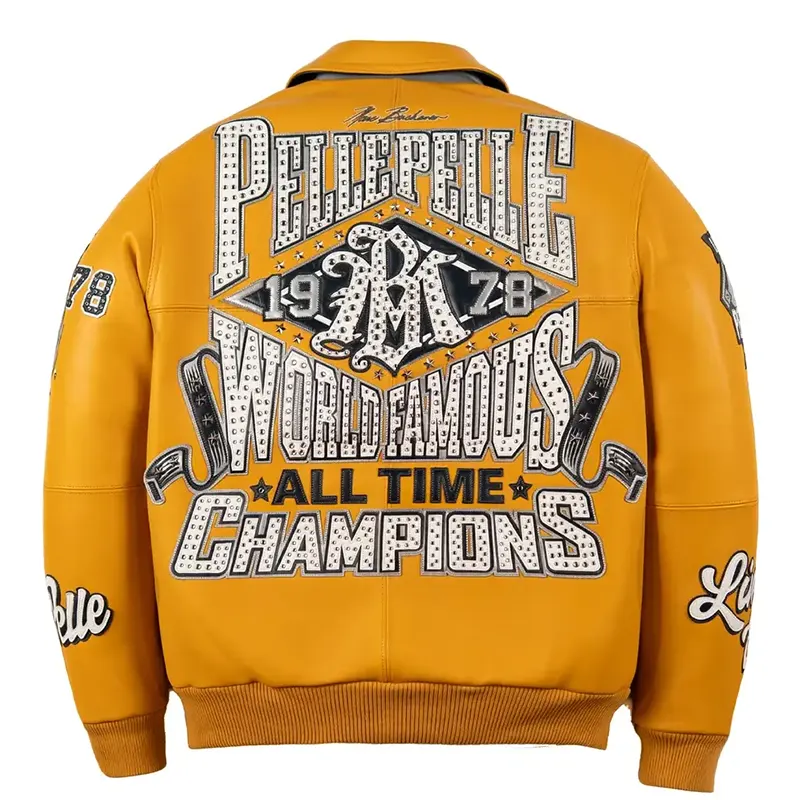 Pelle Pelle 1978 Champion Yellow Leather Jacket - Image 2