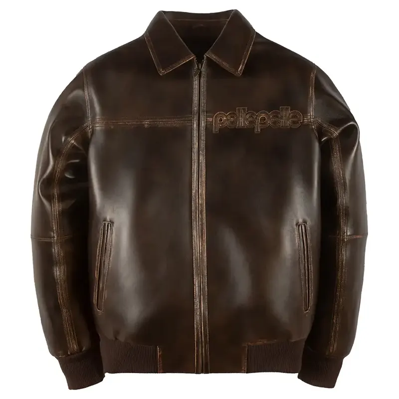 Pelle Pelle Corded Brown Leather Jacket