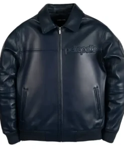 Pelle Pelle Corded Navy Leather Jacket