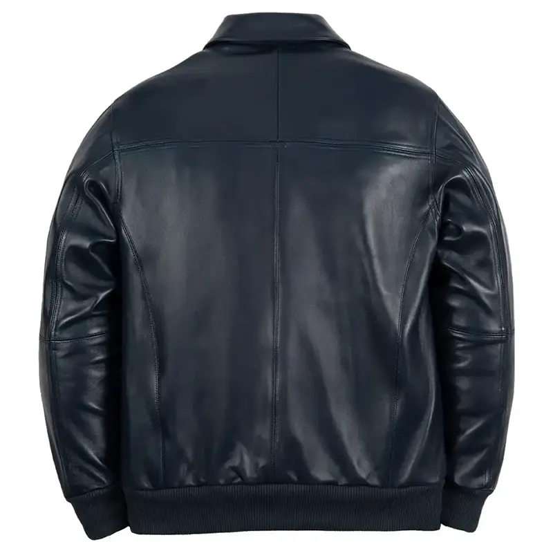 Pelle Pelle Corded Navy Leather Jacket - Image 2