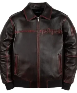 Pelle Pelle Corded Red Ghosting Leather Jacket