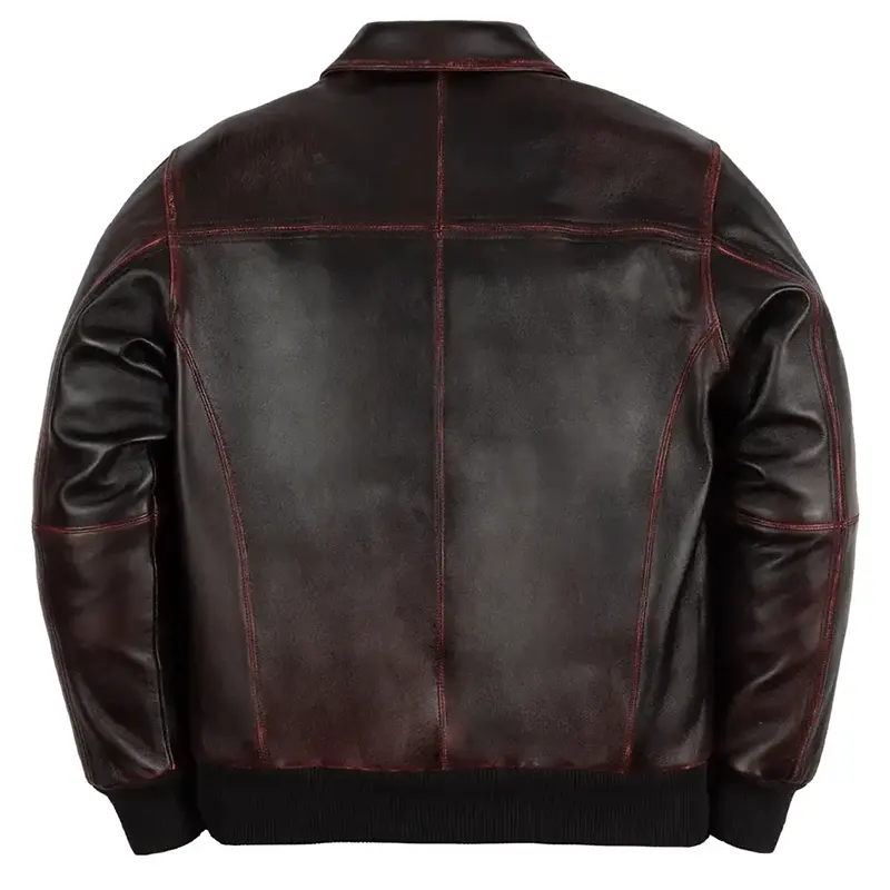 Pelle Pelle Corded Red Ghosting Leather Jacket - Image 2