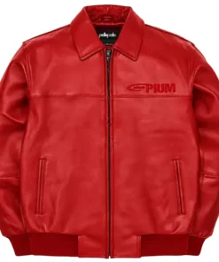 Pelle Pelle x Opium Red Leather Bomber Jacket