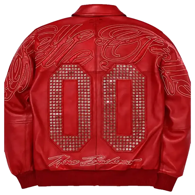 Pelle Pelle x Opium Red Leather Bomber Jacket - Image 2