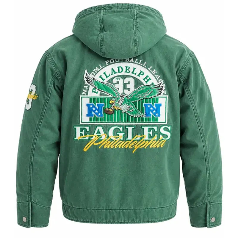 Philadelphia Eagles Hooded Bomber Jacket - Image 2