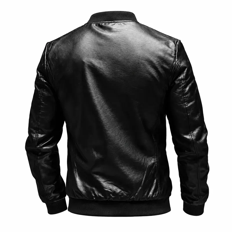 Pitbull Black Leather Bomber Jacket - Image 2