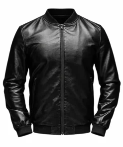 Pitbull Black Leather Bomber Jacket