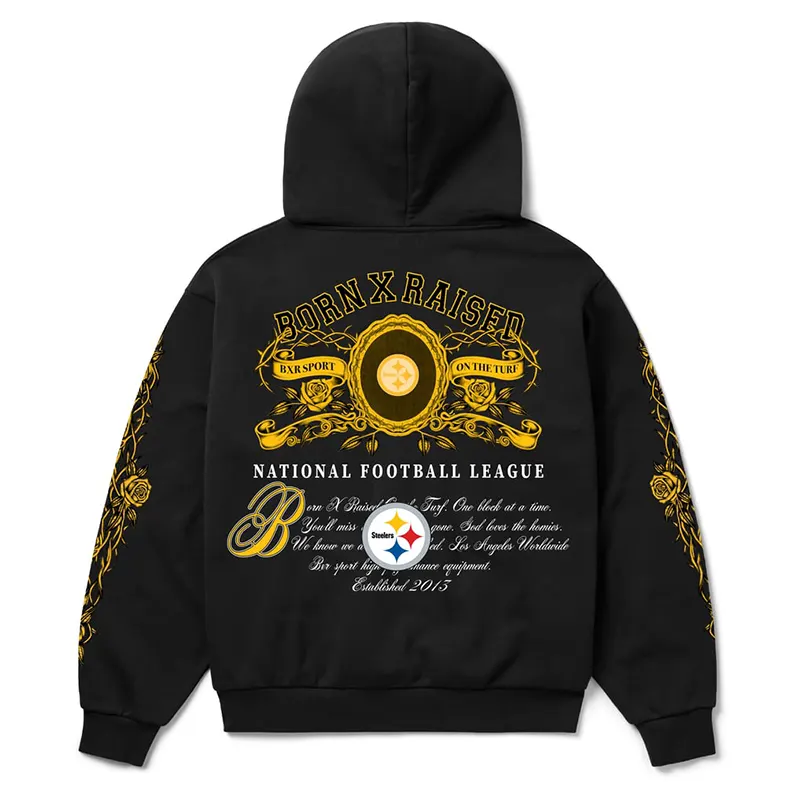 Pittsburgh Steelers Born x Raised Crest Hoodie - Image 3