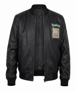 Pokemon Fire Dragon Black Leather Jacket