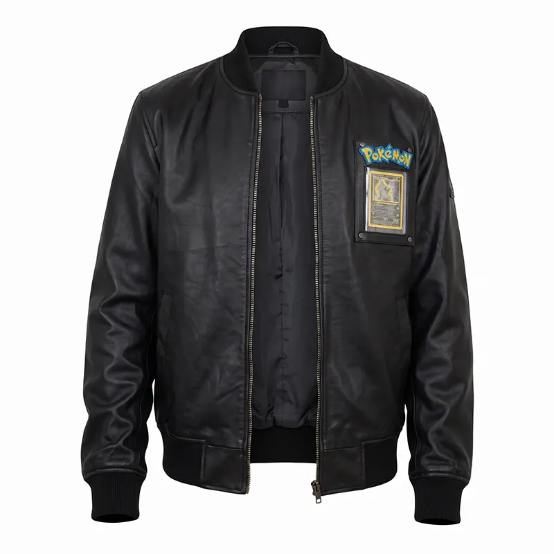 Pokemon Fire Dragon Black Leather Jacket