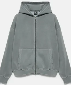 Pull And Bear STWD Hood Zip-up Sweatshirt