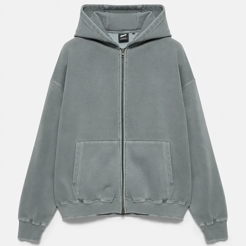 Pull And Bear STWD Hood Zip-up Sweatshirt