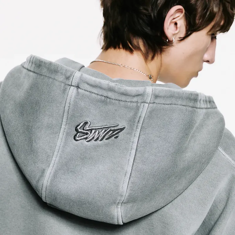 Pull And Bear STWD Hood Zip-up Sweatshirt - Image 8