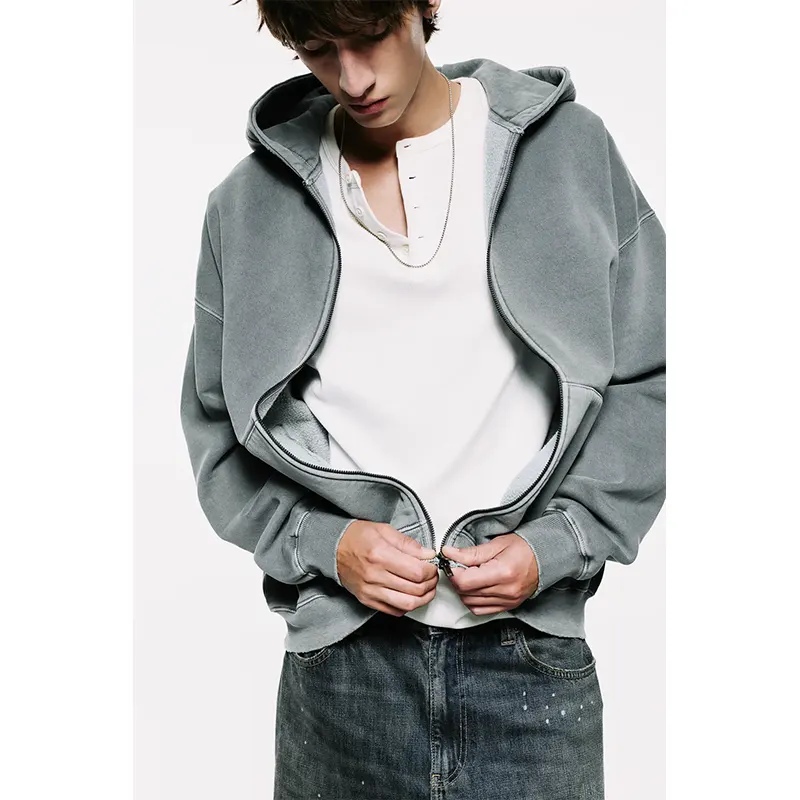 Pull And Bear STWD Hood Zip-up Sweatshirt - Image 6