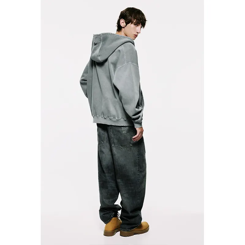 Pull And Bear STWD Hood Zip-up Sweatshirt - Image 5
