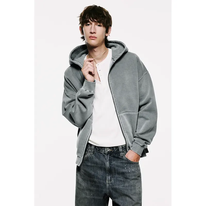 Pull And Bear STWD Hood Zip-up Sweatshirt - Image 4