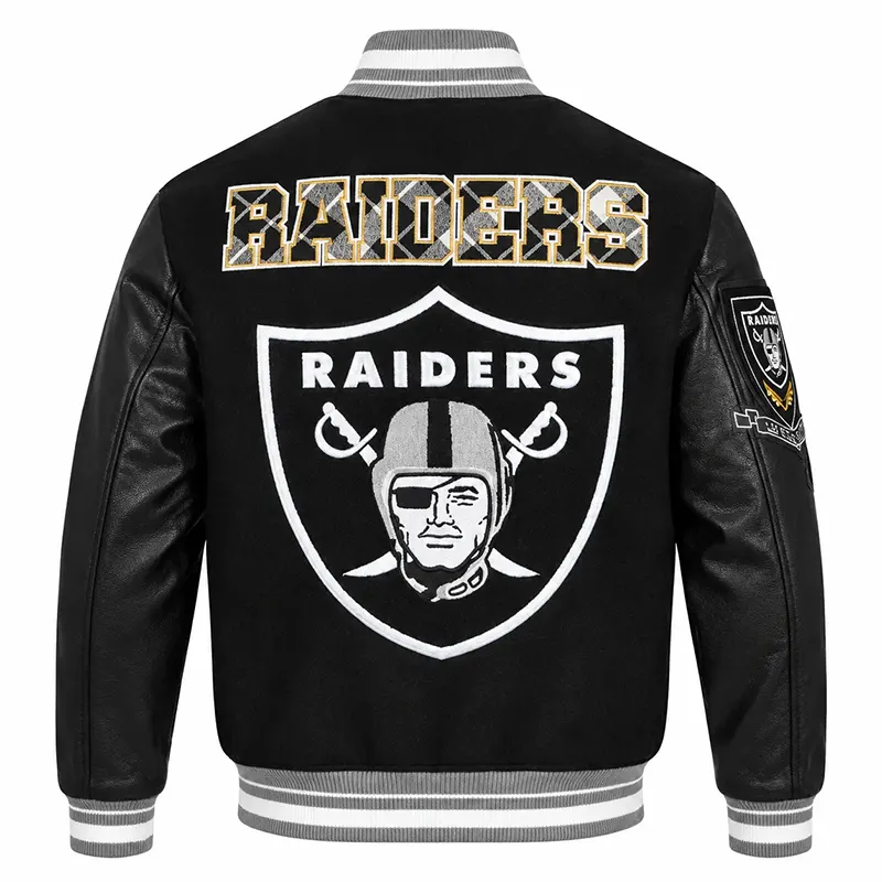 Raiders Prep Black Varsity Jacket - Image 2