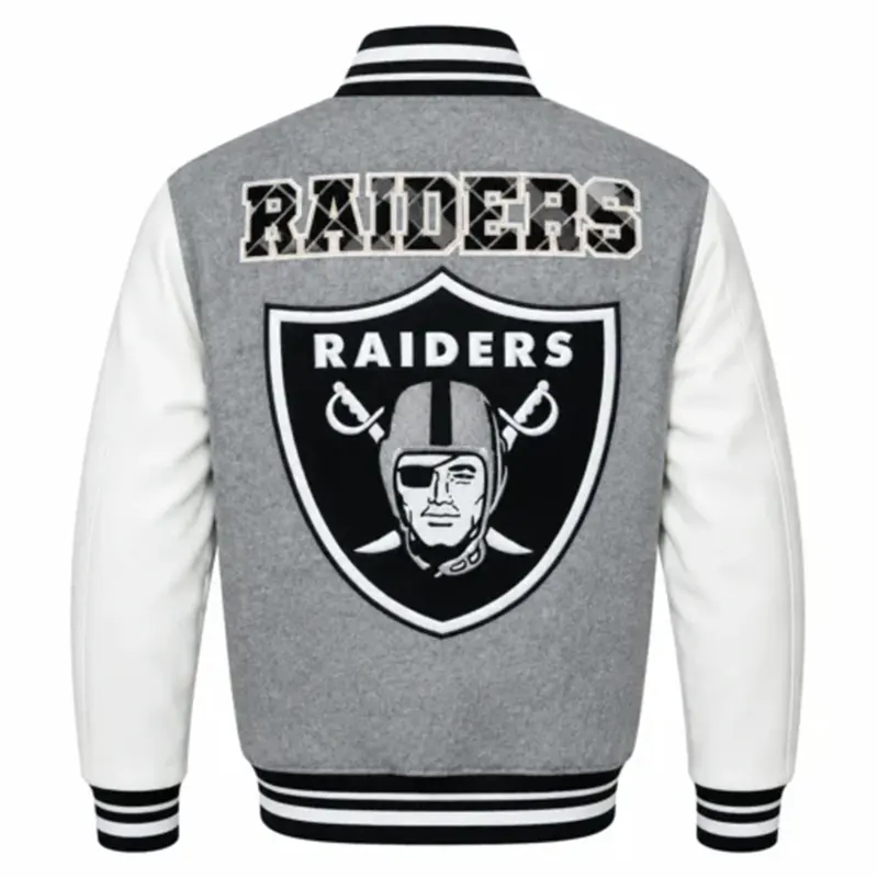 Raiders Prep Grey Varsity Jacket - Image 2