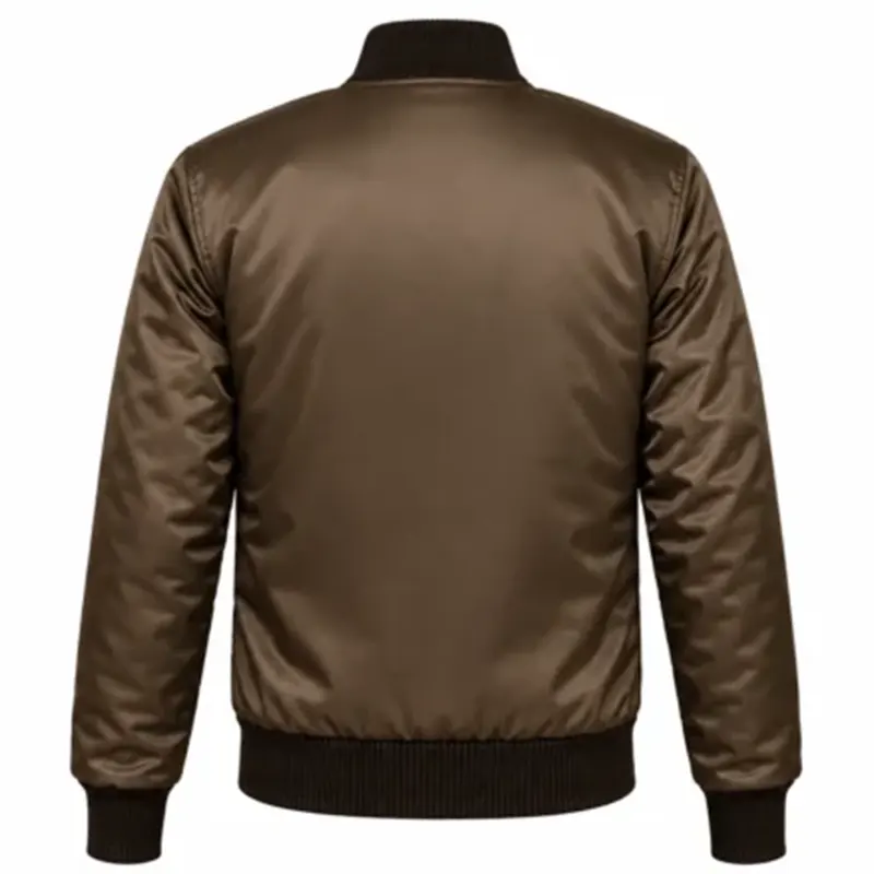 San Diego Padres Emma Stone Satin Brown Bomber Jacket - Image 2