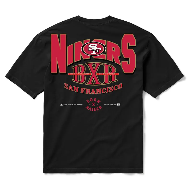 San Francisco 49ers Born x Raised Unisex Block Letter T-Shirt - Image 3