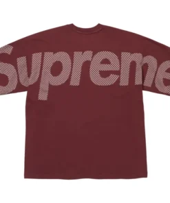 Supreme Burgandy Checkerboard Intarsia Top