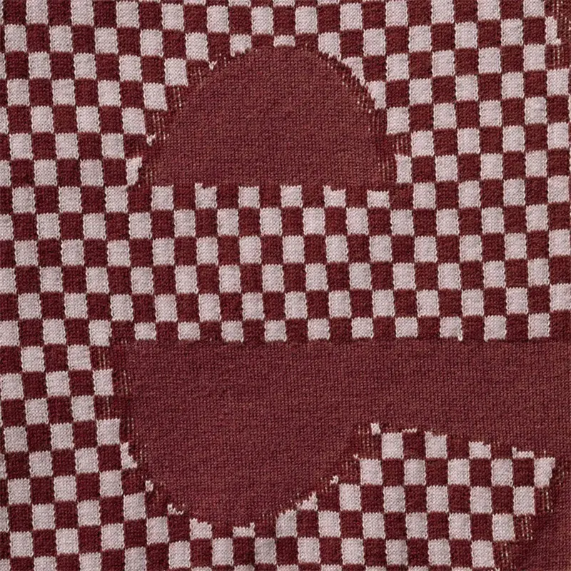 Supreme Burgandy Checkerboard Intarsia Top - Image 3