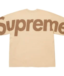 Supreme Light Tan Checkerboard Intarsia Top