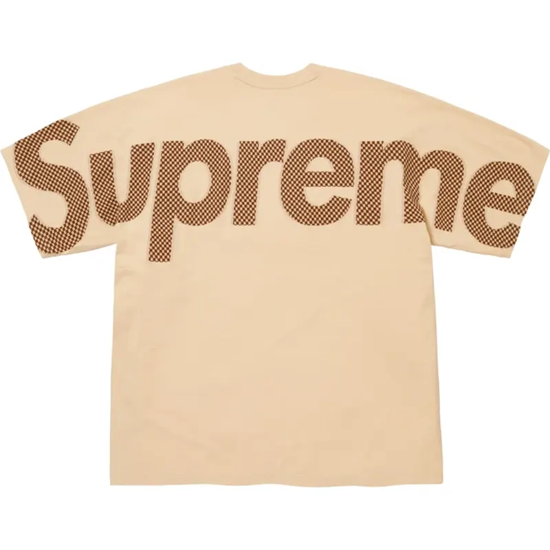 Supreme Light Tan Checkerboard Intarsia Top