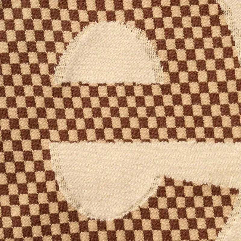 Supreme Light Tan Checkerboard Intarsia Top - Image 3