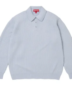 Supreme Small Box Light Blue Sweater Polo