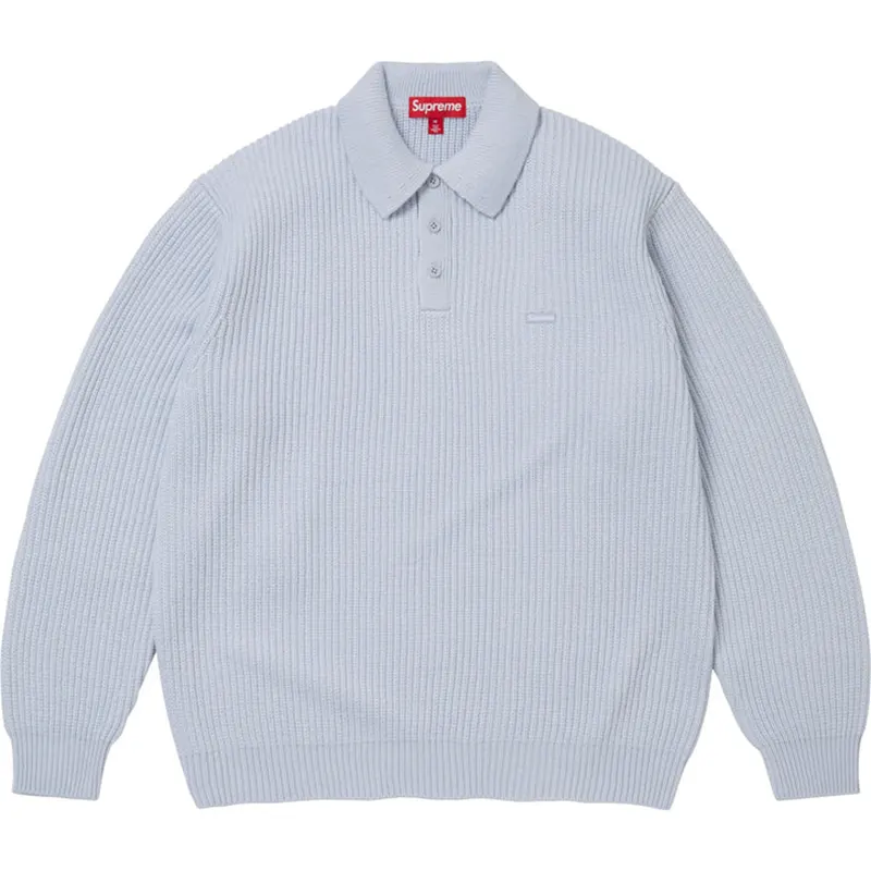 Supreme Small Box Light Blue Sweater Polo