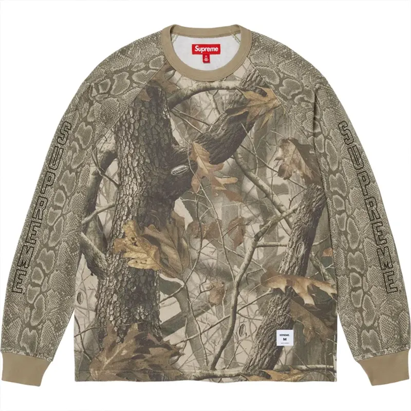 Supreme Wildlife Hardwood Camo Raglan Long Sleeves Top
