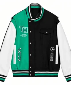 Tommy x Mercedes F1 x CR Black Varsity Jacket