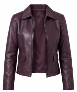 Tracy Spiridakos Purple Leather Jacket