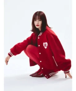 VERDY×ER Heart Red Varsity Jacket