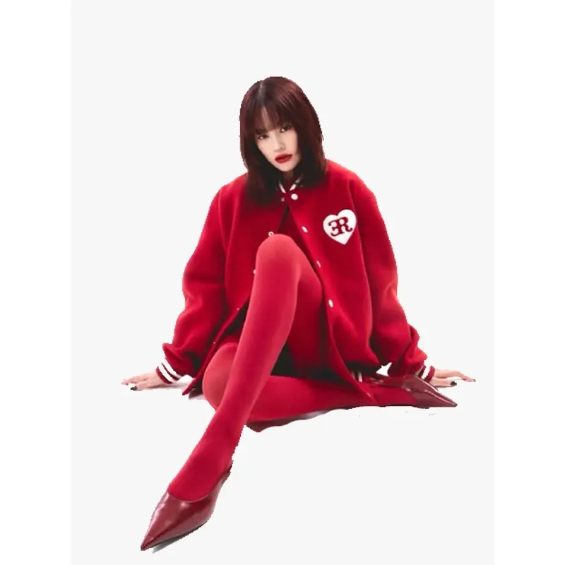 VERDY×ER Heart Red Varsity Jacket - Image 2