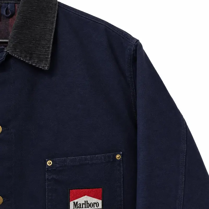 Vintage Marlboro 1987 Navy Blue Coat - Image 3