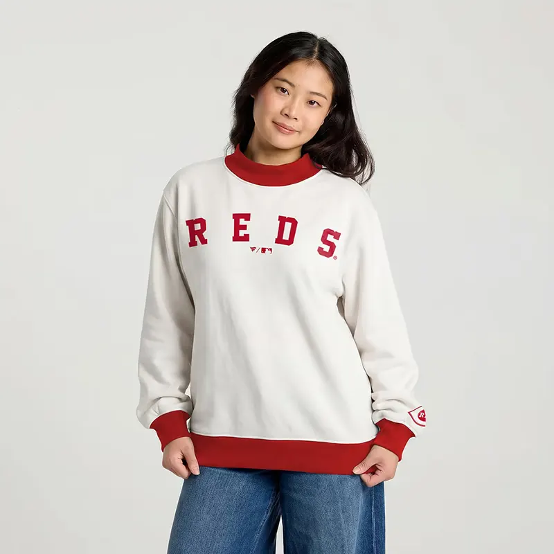 Women's Cincinnati Reds Fanatics Cream Sweatshirt - Image 3