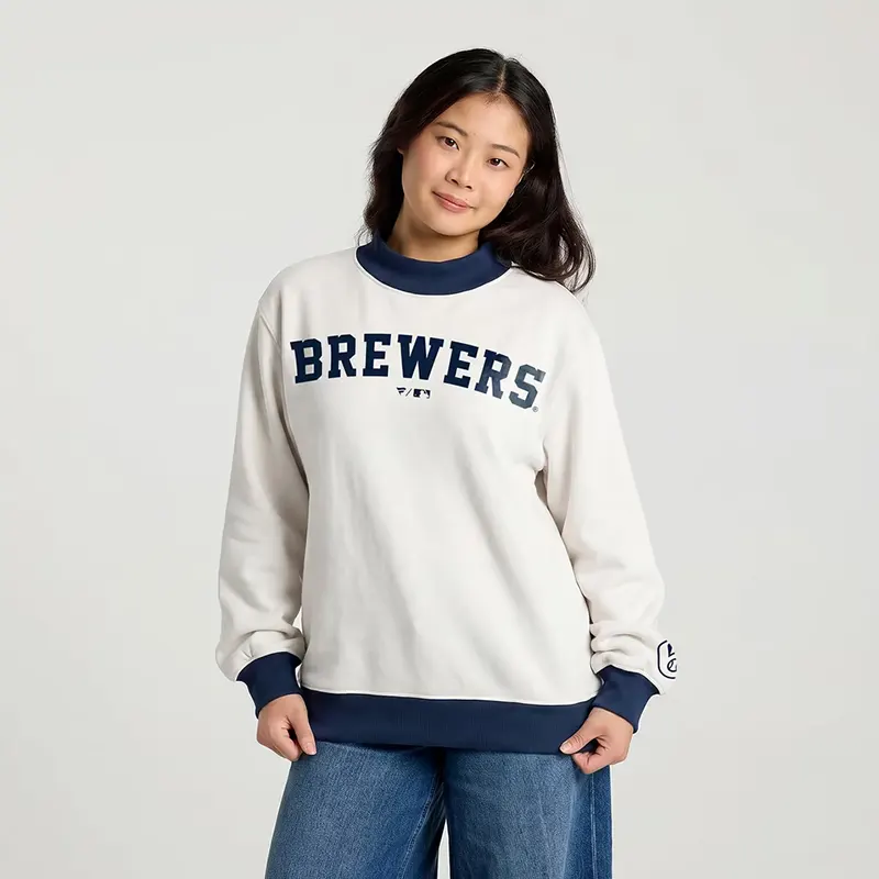 Women's Milwaukee Brewers Fanatics Cream Sweatshirt - Image 3