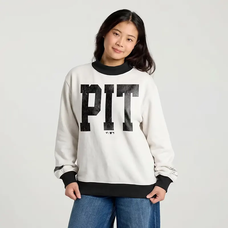 Pittsburgh Pirates City Abbreviation Funnel Neck Sweatshirt - Image 3