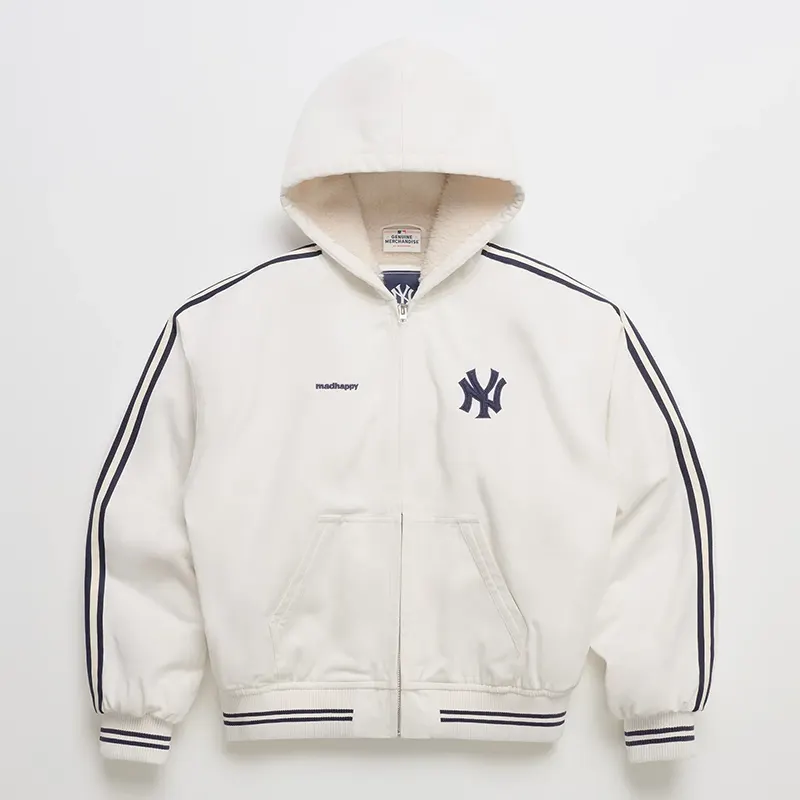 Yankees Hooded Baseball White Jacket