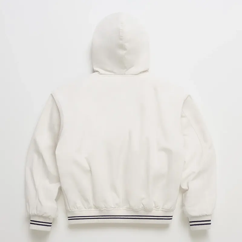 Yankees Hooded Baseball White Jacket - Image 2