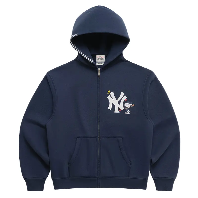 Yankees & Peanuts Blue Zip Up Hoodie